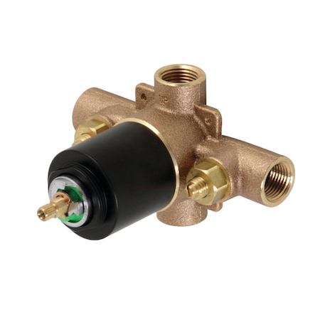 Kingston Brass KB650V Pressure Balanced Rough-In Tub and Shower Valve with Stops, Matte Black KB650V